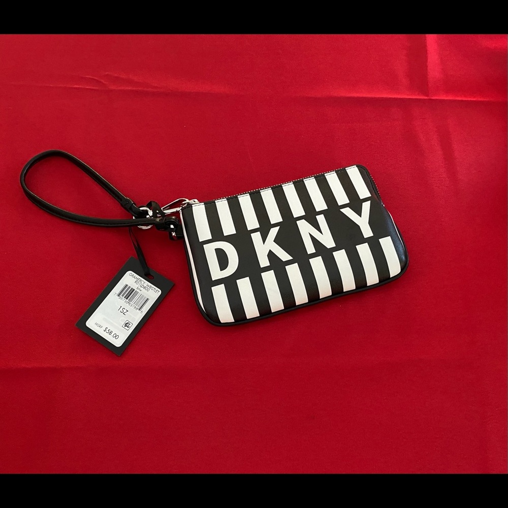 Donna Karan (DKNY) Black/White Wristlet with Bag